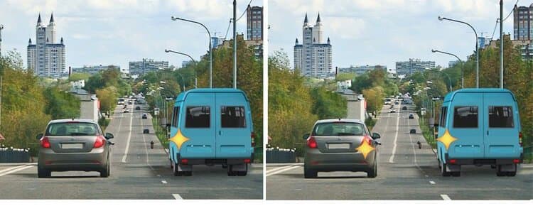 ПДД.РФ - Ситуация, в которой водитель транспортного средства, движущегося по правой полосе, обязан уступить дорогу при перестроении, показана: