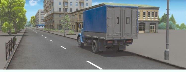 ПДД.РФ - Запрещена ли водителю грузового автомобиля остановка в этом месте?
